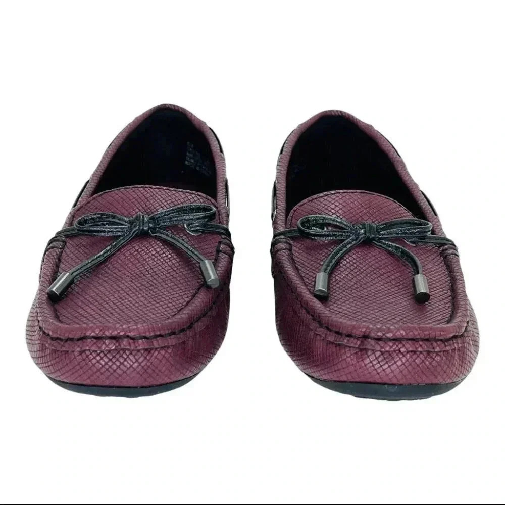 b.o.c. Carolann Wne Textured Faux Leather Moc Toe Womens Loafers Size 6M - Picture 4 of 12